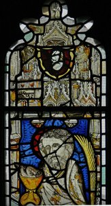 Window Ew som visar vapen av John Kempe eller hans brorson Thomas Kempe av English School