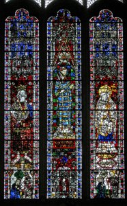 Fenster w4, St. Eduard der Bekenner, St. Vinzenz, St. Petrus darstellend von English School