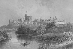 Windsor Castle, från The Gallery of Geography av pastor Thomas Milner, publicerad c.1880 av English School