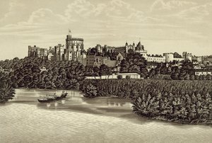 Windsor Castle från floden av English School