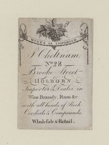 Wine Merchants, IN Cheltenham, handelskort av English School