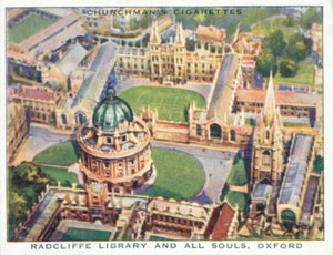 Vingar över imperiet: Radcliffe Library och All Souls, Oxford (färglitografi) av English School