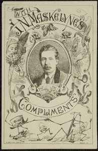 Med J. N. Maskelynes komplimanger, ca 1875 (gravyr) av English School