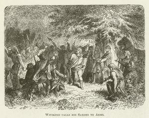 Witikind kallar sina Saxons till vapen av English School