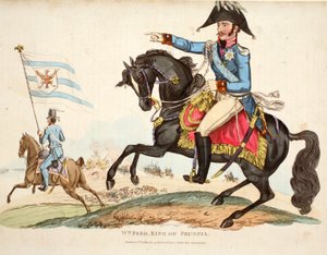 Wm Fred. Kung av Preussen, pub. av Richard Evans, engr Romney, illustration från An Historical Account of the Battle of Waterloo av William Mudford, 1816 av English School