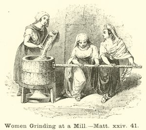 Kvinnor som maler på en kvarn, Matt, xxiv, 41 av English School
