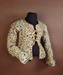 Broderad damjacka, känd på 1600-talet som en väst av English School