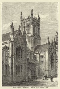 Worcester Cathedral, från nordost av English School