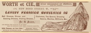 Worth et Cie, 134 New Bond Street, London, annons av English School