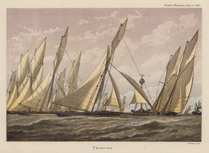 Yachting (gravyr i färg) av English School