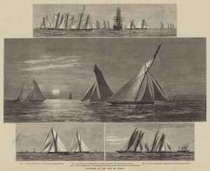 Yachting på Isle of Wight (gravyr) av English School