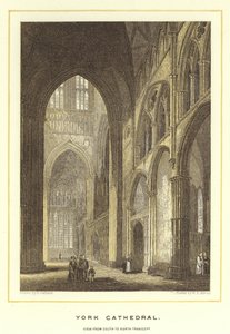 York Cathedral, utsikt från söder till norr korsarm av English School