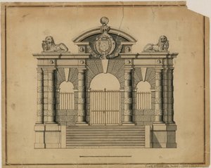 York Stairs av Inigo Jones, c 1626 av English School