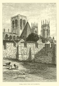 York, från Battlements av English School