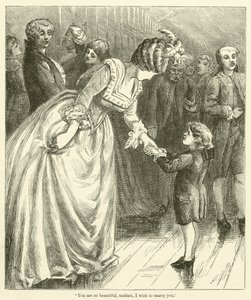 "Ni är så vacker, madam, jag vill gifta mig med er" (gravyr) av English School