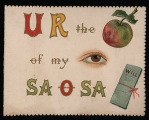 "Du är min ögonsten", gratulationskort. (chromolitho) av English School