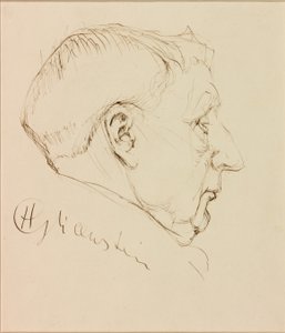 Porträtt av George Horton (bläck på papper (klistrad på kort)) av Enoch Henryk Glicenstein