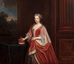 Porträtt av drottning Caroline Wilhelmina av Brandenburg-Ansbach som prinsessa av Wales, 1720-talet
