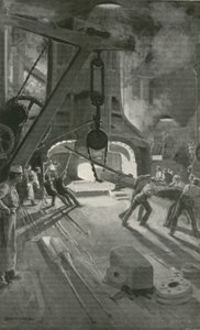 Den 40-tons ånghammaren i arbete i Woolwich Arsenal