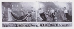 Kungen och drottningens processioner, kröning av kung Edward VII och drottning Alexandra, Westminster Abbey, London