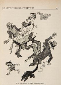 Illustration från Ciuffettinos äventyr av Enrico de Conti Novelli