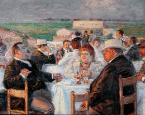 Stor och mager Detalj som visar en målning av fetma - Målning av Rico della Leonessa (Lioninna) (1865-1921) 1899 olja på duk - Rom Galleria d