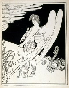 En jätteängel från boken Juda illustrerad av Ephraim Moses Lilien (1874-1925). Lilian anses vara fadern till den sionistiska ikonografin, skapad i Jugendstil (tysk art nouveau) stil. Han illustrerade 