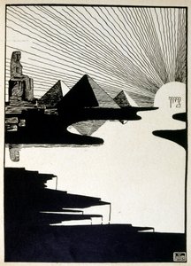 Påskfest, från boken Juda illustrerad av Ephraim Moses Lilien (1874-1925). Lilian anses vara fadern till den sionistiska ikonografin, skapad i Jugendstil (tysk art nouveau) stil. Han illustrerade 