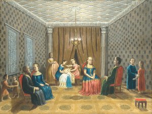 Egyptisk scen möjligen Moses och Zippora, 1865-80.