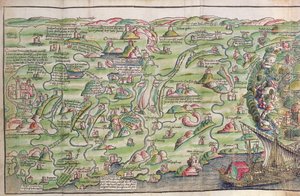 Karta över staden Jerusalem, från "Pilgrimsfärd i det heliga landet" av Bernhard von Breydenbach (1440-97)