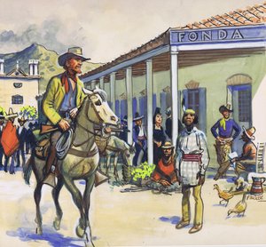 La Fonda, Santa Fe (gouache på papper)