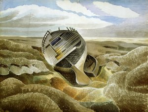 Salt Marsh, 1938 (wc över penna på papper) av Eric Ravilious