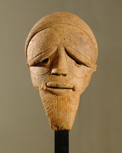 Manligt huvud, Sokoto-skulptur, Nigeria (terrakotta)