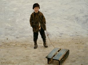Briskeby Pojke med Släde