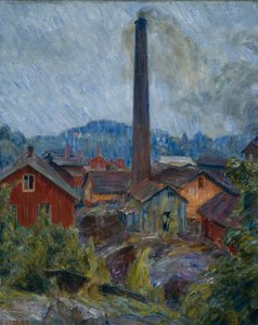 Fabriksbyggnader på Lysaker av Erik Theodor Werenskiold