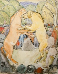 Hästkamp av Erik Theodor Werenskiold