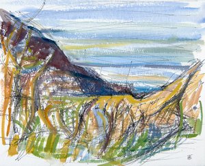 Mot Marsland Mouth, North Devon (penna & bläck och wc på papper)