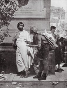 Aristides och bonden (litografi) av Ernest (1818-87) Hillemacher