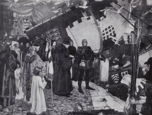 Italienskfödd engelsk upptäcktsresande, John Cabot, som upptäckte den nordamerikanska kusten av Ernest (after) Board