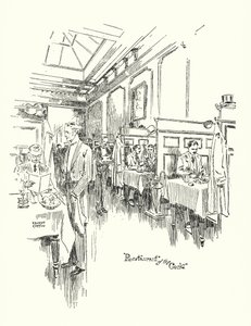 Gamla London: Restaurang på Cock Tavern (litografi) av Ernest (after) Coffin