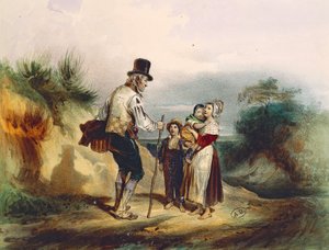 Genvägen, illustration av akvarell av Ernest Grenier för Les Miserables av Victor Hugo (1802-1885) av Ernest (after) Grenier