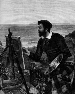 Porträtt av målaren Ulysse Boutin (1838-1883). Gravyr efter målningen av Ernest Duez (1843-1896). I "" The Illustrous World"" nr 1246 av 12 februari