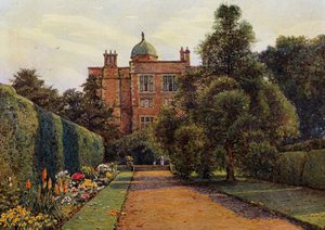 Doddington Hall, nära Lincoln (färg litho) av Ernest Arthur Rowe