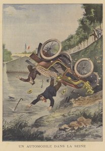 En bil kraschade in i floden Seine