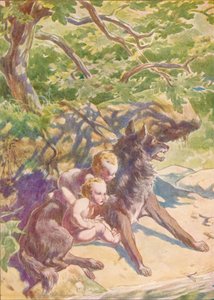 Ner till floden kom för närvarande en hon-varg att dricka, c1912 1912