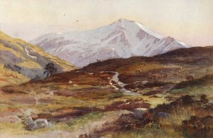 Ben Lui, i april, från Strath Fillan (färglitografi)