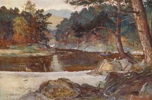 Floden Tummel vid Pitlochry (färglitografi)