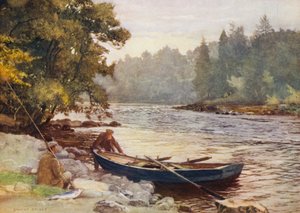 The Tay nedanför Stobhall (färglitografi)