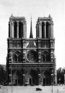 Framifrån av Notre-Dame, Paris, 1931.