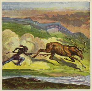 Amerikansk indian jagar ett rådjur av Ernest Henry Griset